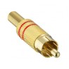 Lumberg RCA Plug Red Gold, Straight, Gold Plated Contact, 5A, 24V dc, Model 1573 01 V RED