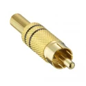 Lumberg Gold Plated Straight Male RCA Plug, Black and Gold Housing, 24V DC, 5A Current, Model 1573 01 V BLACK