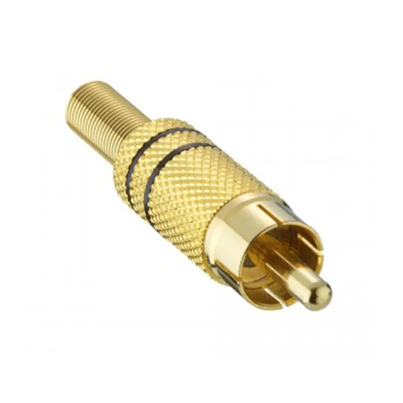 Lumberg Gold Plated Straight Male RCA Plug, Black and Gold Housing, 24V DC, 5A Current, Model 1573 01 V BLACK
