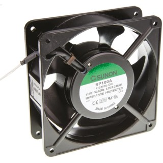 Sunon AC Ball Bearing Axial Fan 120 mm Square Frame 115V AC 20W 199 m³/h 3150 RPM SP100A/1123XBL.GN