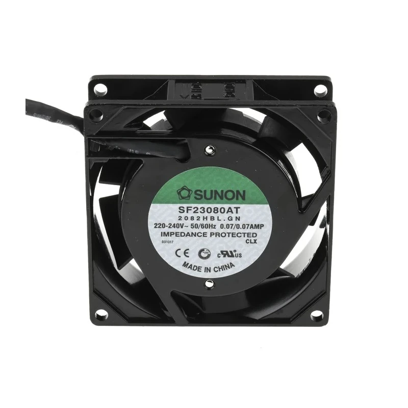 Sunon SF Series Ball Bearing AC Axial Fan 230V ac, 13.5W, 31 m³/h Air Flow, 80mm Frame, 2900 rpm 2082HBL.GN