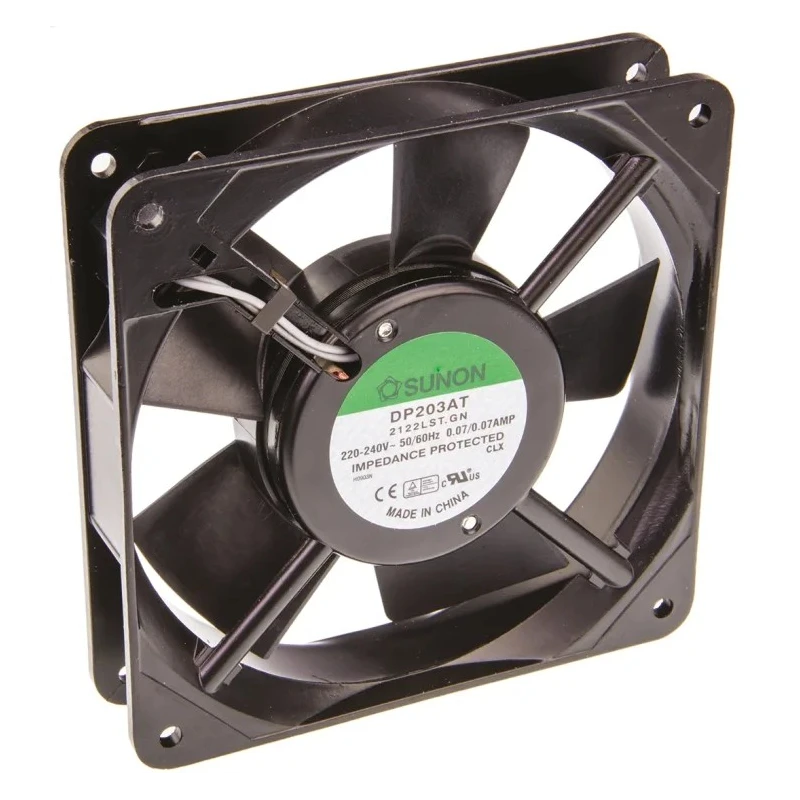 Sunon DP Series Axial Fan 230V AC 13W 78.2 m³/h Airflow 120x120x25 mm Sleeve Bearing DP203AT/2122LST.GN