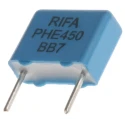 KEMET Film Capacitor, Metallized Polypropylene, ±5% Tolerance, 10 nF Capacitance, 400 V DC, 180 V AC, Through Hole PHE450