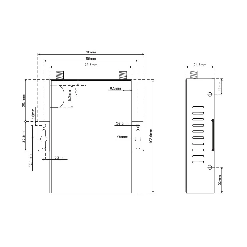 Siretta Industrial 3G Dual LAN Router QUARTZ-LITE-21-UMTS(EU) + ACC 12 V, 150 Mbps, Wall Mount 2 Port LAN