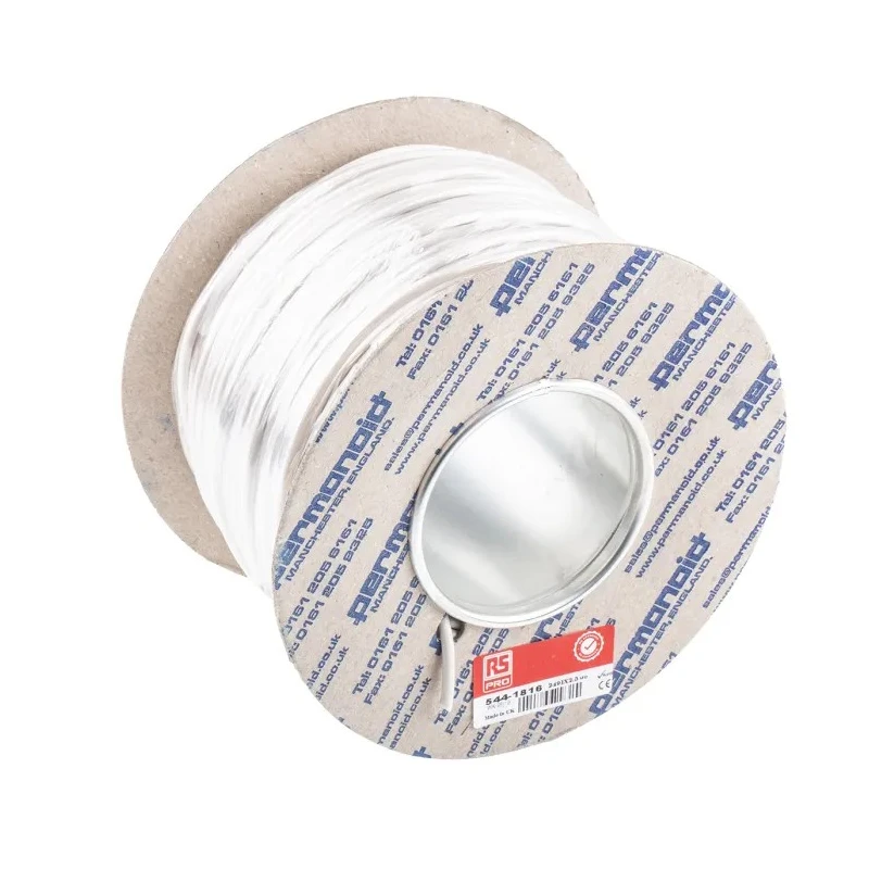 RS PRO White 2.5 mm² 13 AWG Hook Up Wire, 50x0.25mm Core Strands, 100 m Length, PVC Insulated 2491X Series 544-1816