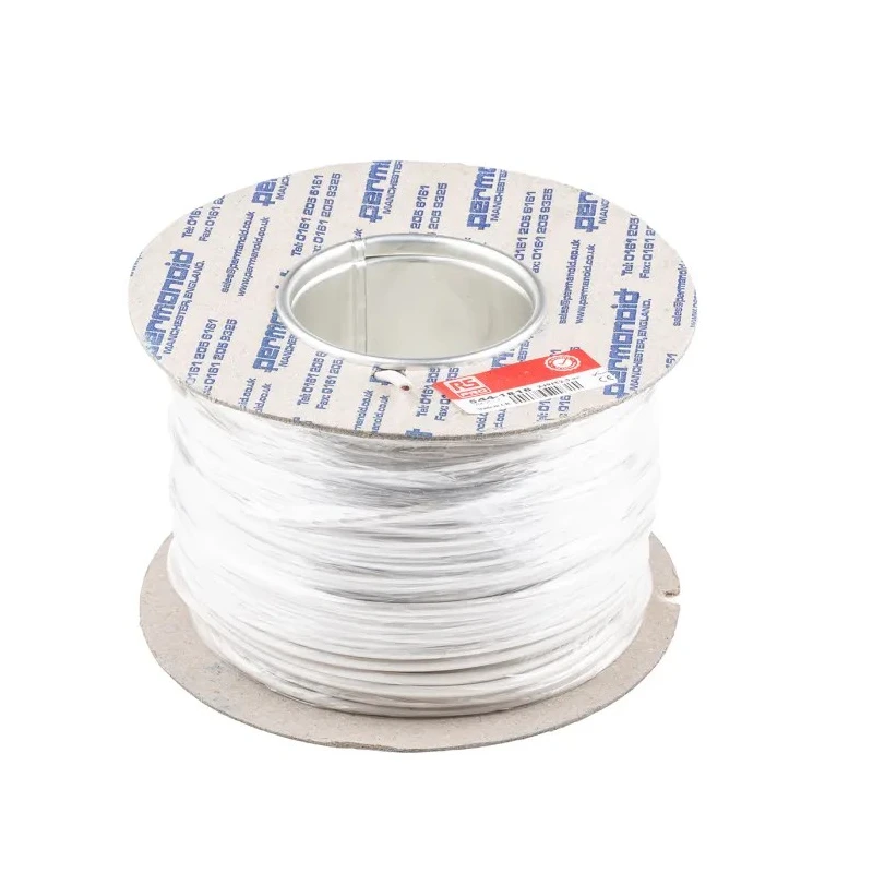 RS PRO White 2.5 mm² 13 AWG Hook Up Wire, 50x0.25mm Core Strands, 100 m Length, PVC Insulated 2491X Series 544-1816
