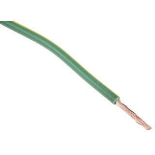 RS PRO Green, Yellow 2.5 mm² Hook Up Wire, 13 AWG, 50/0.25 mm Core Strands, 100 m Length, Polyvinyl Chloride Jacket 544-1793