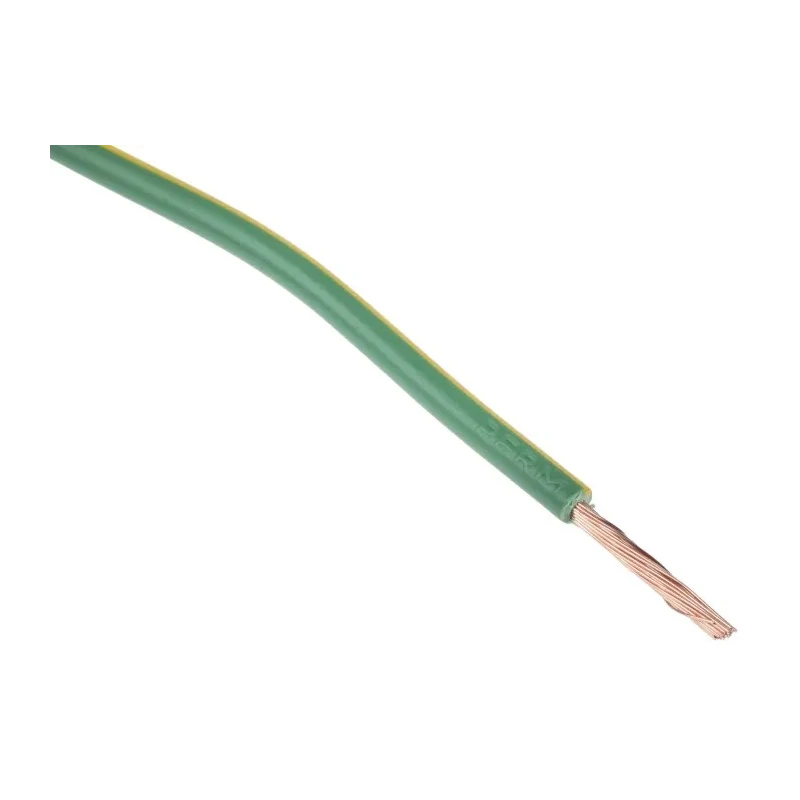 RS PRO Green, Yellow 2.5 mm² Hook Up Wire, 13 AWG, 50/0.25 mm Core Strands, 100 m Length, Polyvinyl Chloride Jacket 544-1793
