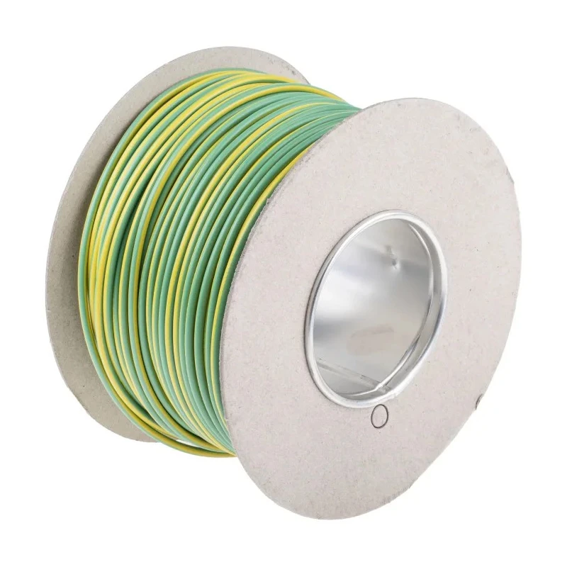 RS PRO Green, Yellow 2.5 mm² Hook Up Wire, 13 AWG, 50/0.25 mm Core Strands, 100 m Length, Polyvinyl Chloride Jacket 544-1793