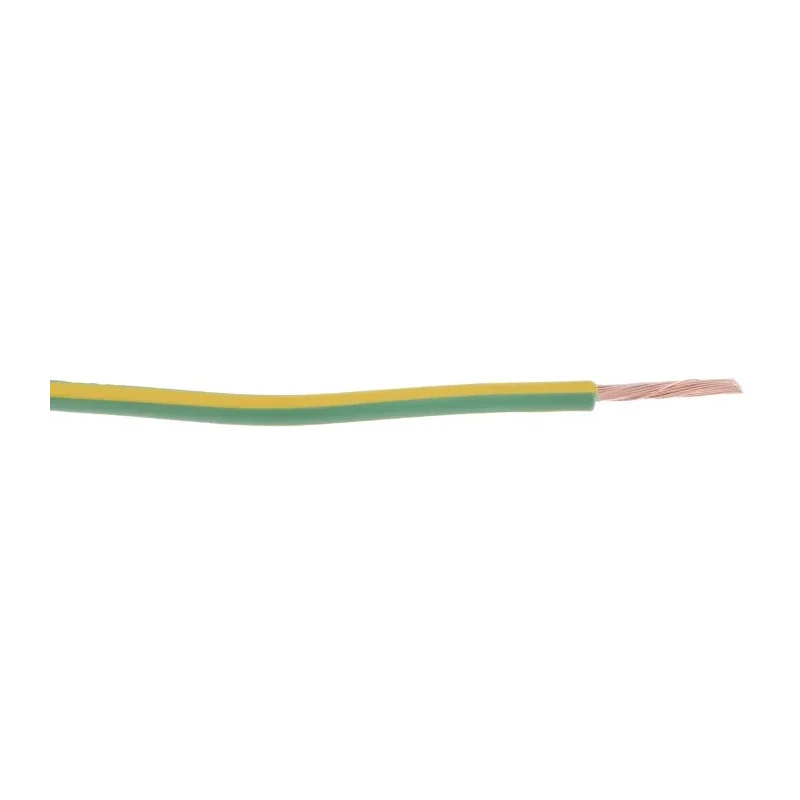 RS PRO Green, Yellow 2.5 mm² Hook Up Wire, 13 AWG, 50/0.25 mm Core Strands, 100 m Length, Polyvinyl Chloride Jacket 544-1793