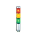 Patlite Signal Tower Buzzer with 3 LED Lights, 24V AC/DC, Direct Mount, Steady Light Effect MPS-302-RYG