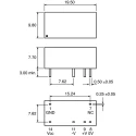 Murata Power Solutions DC/DC Converter Dual Output 12V dc, -12V dc 83mA, 5.5V to 4.5V Input, 2W Through Hole DIP14 NMH0512DC