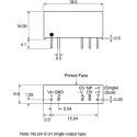 Murata Power Solutions DC/DC Converter Through Hole SIP7 Package Dual Output 4.5V to 5.5V Input 1W 85°C Max NMV0512SC