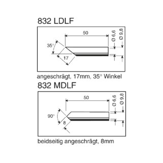 Ersa Durable 17 mm Hoof Shape 35° Tip 50 mm Length Soldering Iron Tip for Power Tool 0832LDLF