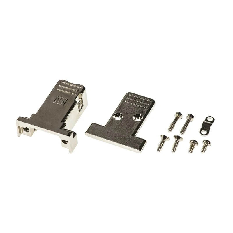RS PRO ABS Straight D-Sub Backshell, 9 Way, Strain Relief, Nickel Plated Housing 544-4039