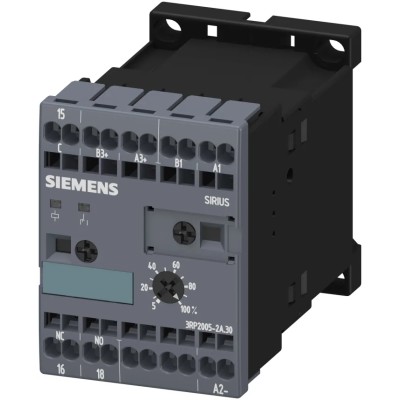 Siemens Multifunction DIN Rail Timer Relay 1-Contact SPDT 24 V dc/ac 0.05 s to 100 h 3RP2005-2AP30