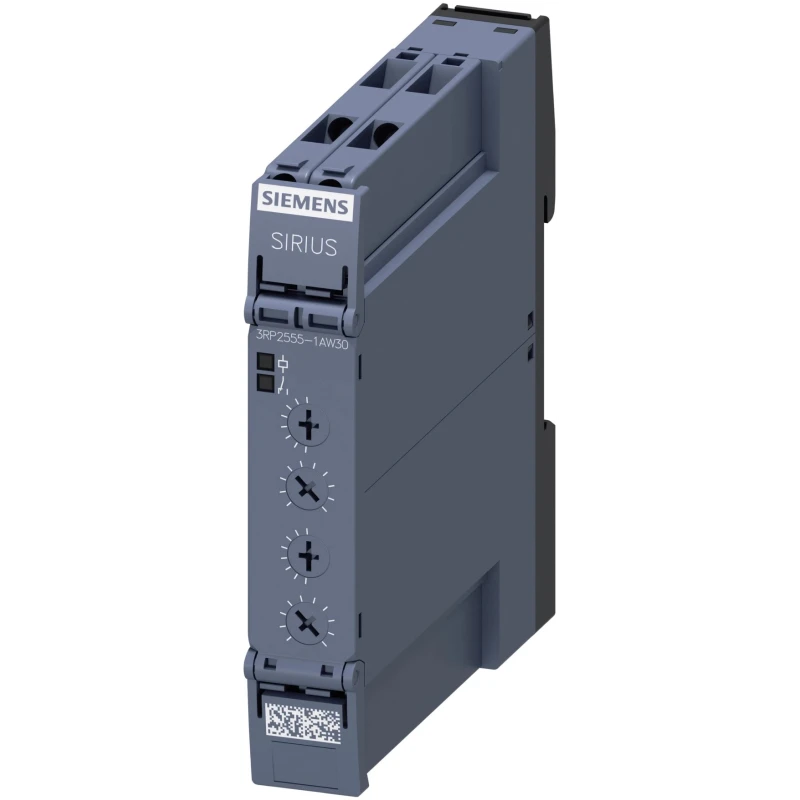 Siemens 3RP25 Series DIN Rail Timer Relay, 1-Contact, 12 to 240 V AC/DC, 0.05 s to 100 h, SPDT, Screw 3RP2555-1AW30