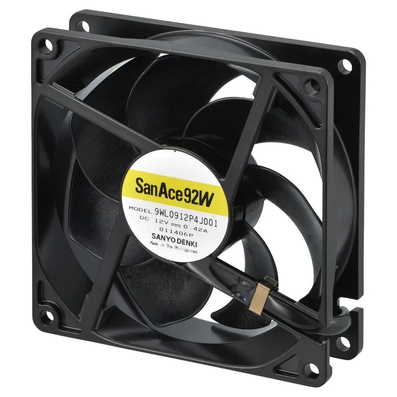 Sanyo Denki San Ace 9WL Series IP68 Waterproof Axial Fan 12V DC 5.04W 420mA 132m³/h 92mm x 92mm x 25.2mm 