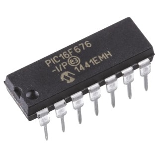 Microchip 8-bit PIC Microcontroller 20 MHz 128B FLASH 14-Pin PDIP PIC16F676-I/P