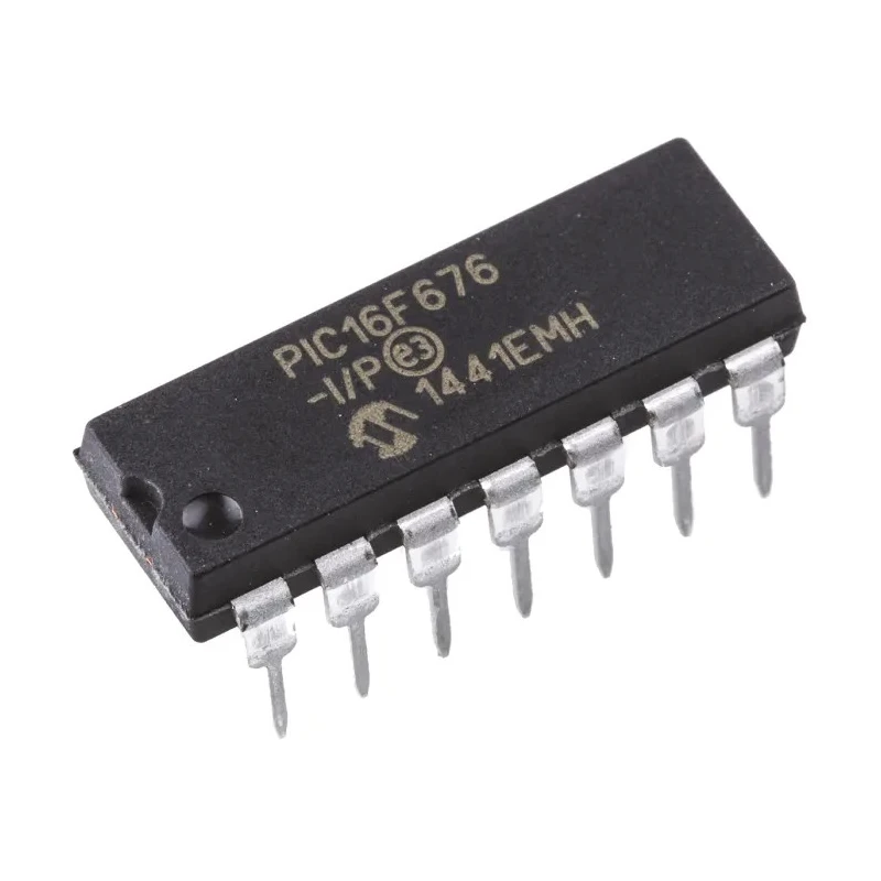Microchip 8-bit PIC Microcontroller 20 MHz 128B FLASH 14-Pin PDIP PIC16F676-I/P