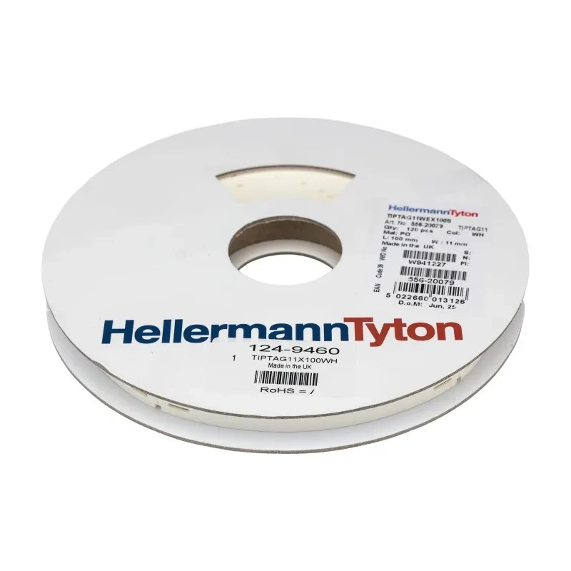 Phoenix Contact TIPTAG Series Polyolefin Printable Cable Labels 100 mm Width 120 Per Pack 556-20079 TIPTAG11X100WH-PO-WH