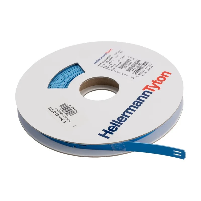 HellermannTyton TIPTAG Series Cable Labels Polyolefin Blue Black Print 100mm Width 120 Per 556-20080 TIPTAG11X100BU-PO-BU
