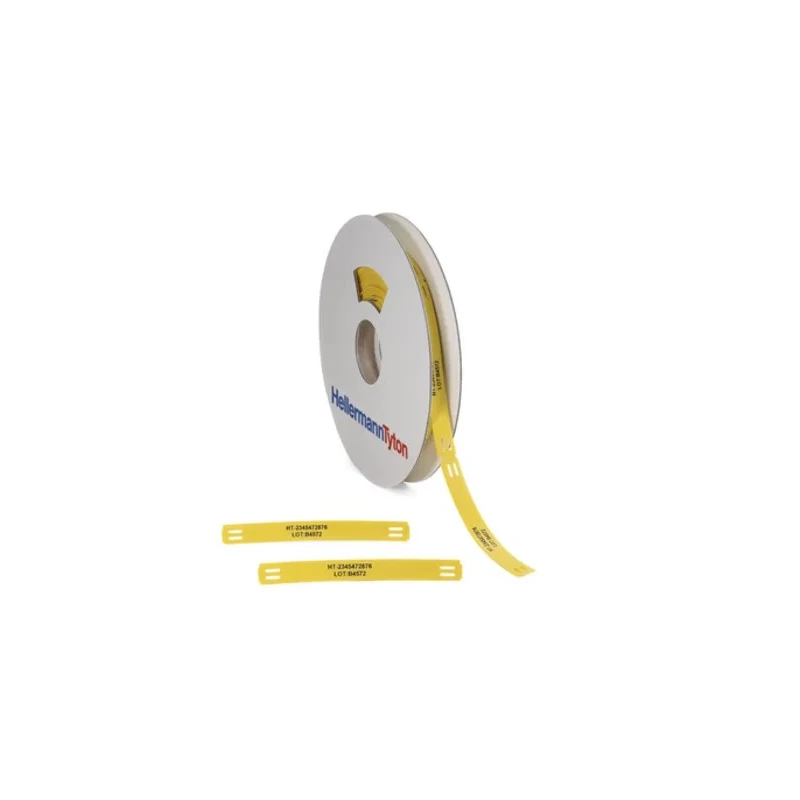HellermannTyton TIPTAG Series Polyurethane (PUR) Yellow Black Print Cable Labels 100 mm 556-25020 TTAGPU11X100YE-PUR-YE