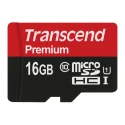 Transcend 16 GB MicroSDHC Memory Card Class 10 UHS-I U1 with Adapter TS16GUSDCU1