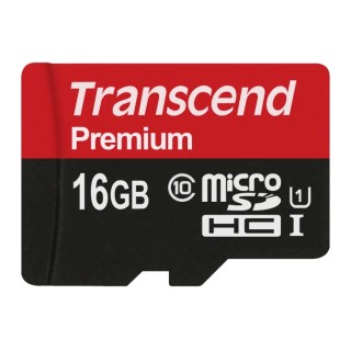 Transcend 16 GB MicroSDHC Memory Card Class 10 UHS-I U1 with Adapter TS16GUSDCU1