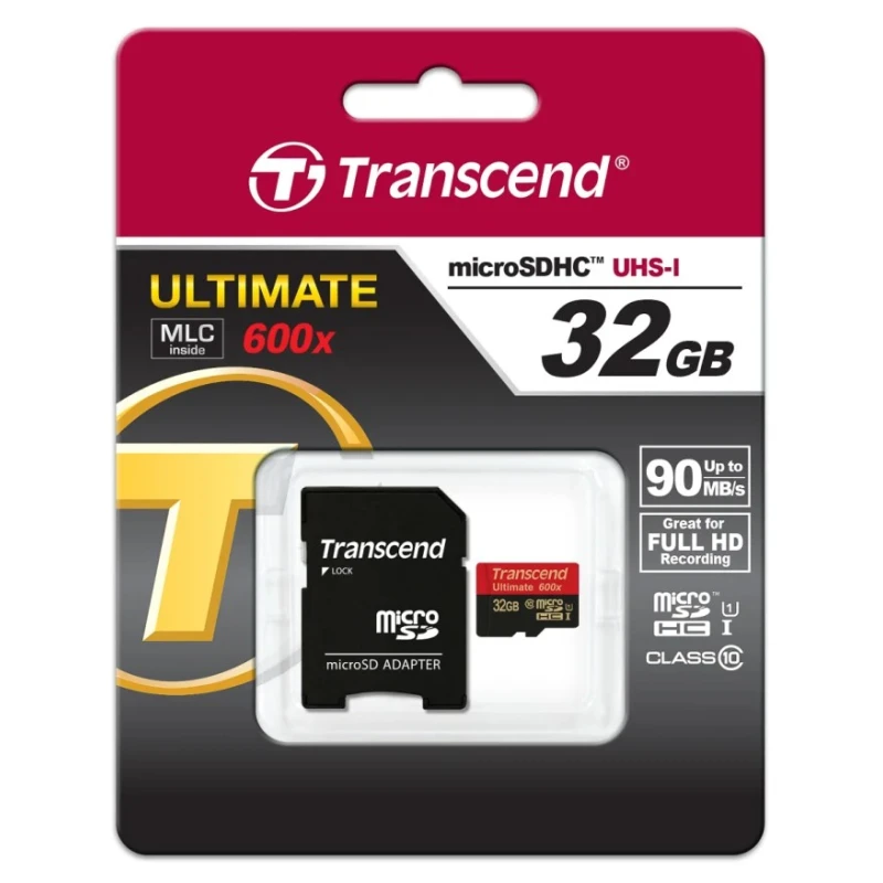 Transcend 32 GB MicroSDHC Memory Card Class 10 UHS-1 U1 MLC NAND Flash TS32GUSDHC10U1