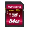 Transcend Ultimate 64 GB SDXC SD Card, UHS 1 U1, Class 10, MLC NAND, 600x Speed Rating TS64GSDXC10U1