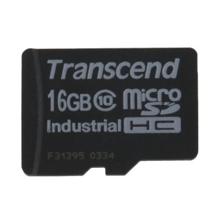 Transcend Industrial Grade 16GB MicroSDHC Memory Card, Class 10, MLC NAND, -40°C to +85°C Operating Temperature TS16GUSDC10I