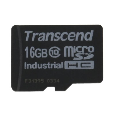Transcend Industrial Grade 16GB MicroSDHC Memory Card, Class 10, MLC NAND, -40°C to +85°C Operating Temperature TS16GUSDC10I