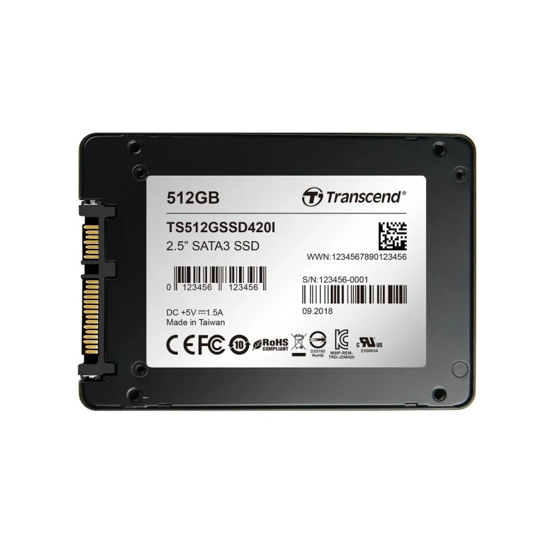 Transcend 2.5 in 512 GB Internal MLC NAND SATA III SSD Industrial Grade SSD420