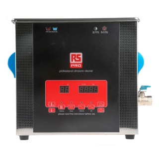 RS PRO Ultrasonic Cleaner Stainless Steel Tank 9L Capacity 300W Heater 200W Ultrasonic Power 40 KHz Frequency 124-9722