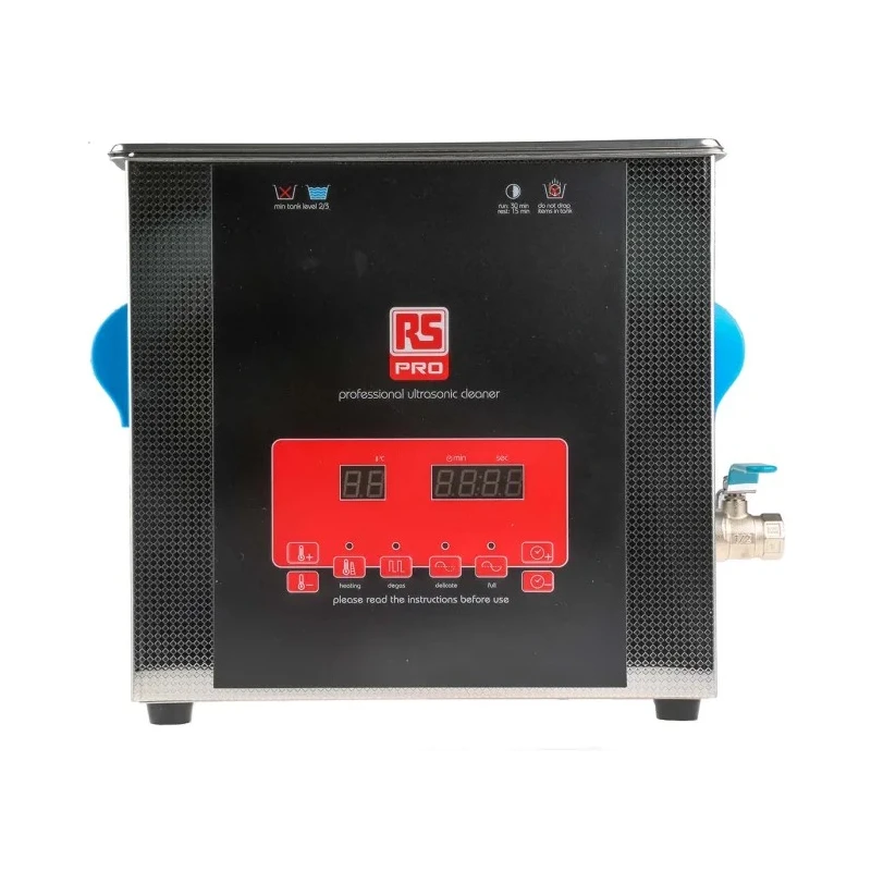 RS PRO Ultrasonic Cleaner Stainless Steel Tank 9L Capacity 300W Heater 200W Ultrasonic Power 40 KHz Frequency 124-9722