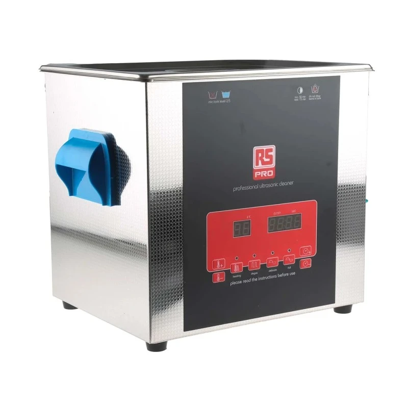 RS PRO Ultrasonic Cleaner Stainless Steel Tank 9L Capacity 300W Heater 200W Ultrasonic Power 40 KHz Frequency 124-9722