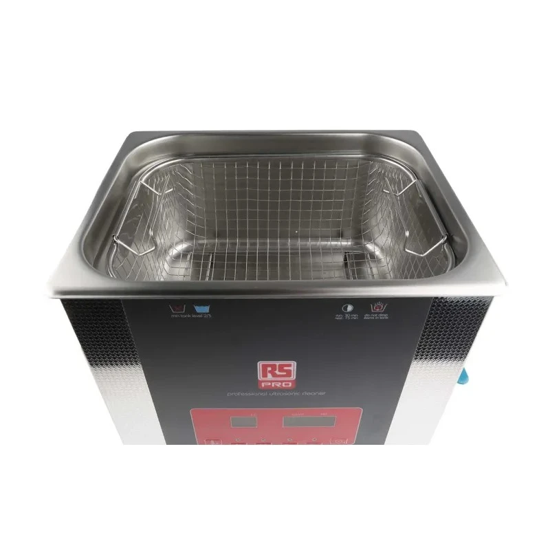 RS PRO Ultrasonic Cleaner Stainless Steel Tank 9L Capacity 300W Heater 200W Ultrasonic Power 40 KHz Frequency 124-9722