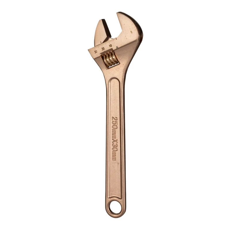 Bahco Adjustable Wrench 30 mm Jaw Capacity 250mm Overall Length Metal Handle Non-Sparking NSB001-250