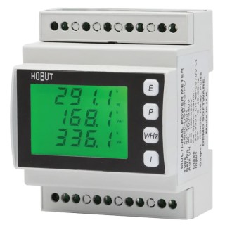 HOBUT 3 Phase Electronic LCD Energy Meter with Large Display, Programmable CT and VT Ratios M880-DMF-RS-PO