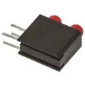 Dialight Red Right Angle PCB LED Indicator 5 mm (T-1 3/4), 2 LEDs, 3 V Single Colour 553-0111F
