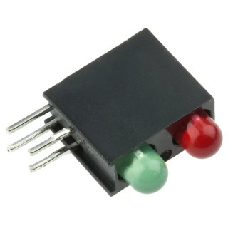 Dialight Green, Red Right Angle PCB LED Indicator Two LEDs 3 V Multicolour 553-0112F