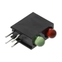 Dialight Green, Red Right Angle PCB LED Indicator 5 mm (T-1 3/4), 2 LEDs 2.2 V Multicolour 553-0212F