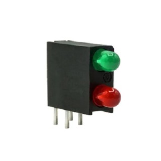 Dialight Green, Red Right Angle PCB LED Indicator 5 mm (T-1 3/4), 2 LEDs 20 V Multicolour 553-0312F