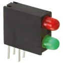 Dialight Green, Red Right Angle PCB LED Indicator 5 mm (T-1 3/4), 2 LEDs 20 V Multicolour 553-0312F