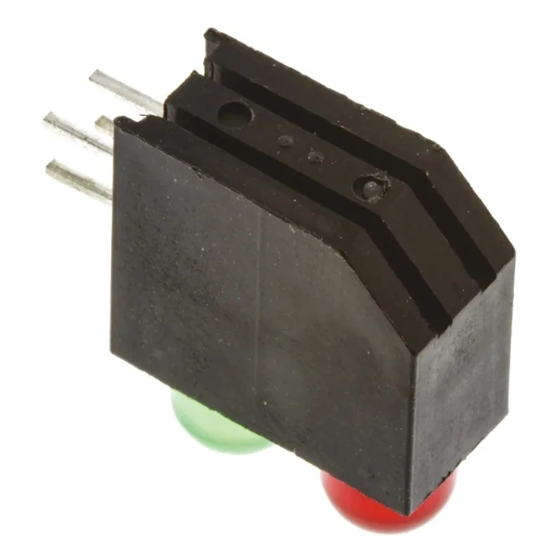 Dialight PCB LED Indicator Bi-Colour Green Red Right Angle 5 mm 2 LEDs 2.55 V 552-0212F