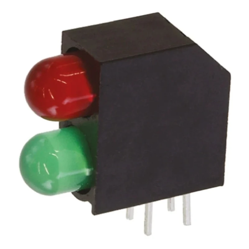 Dialight Red, Green Right Angle PCB LED Indicator 5 mm (T-1 3/4), 2 LEDs, 2 V Multicolour 552-0912F