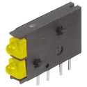 Dialight Yellow Right Angle PCB LED Indicator 5 mm (T-1 3/4), 2 LEDs, 2.1 V, Single Colour 571-0133-100F