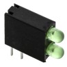 Dialight Green Right Angle PCB LED Indicator 5 mm (T-1 3/4), 2 LEDs 2.8 V Single Colour 553-0122-200F