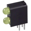 Dialight Yellow Right Angle PCB LED Indicator 5 mm (T-1 3/4), 2 LEDs 2.8 V Single Colour 553-0133-200F